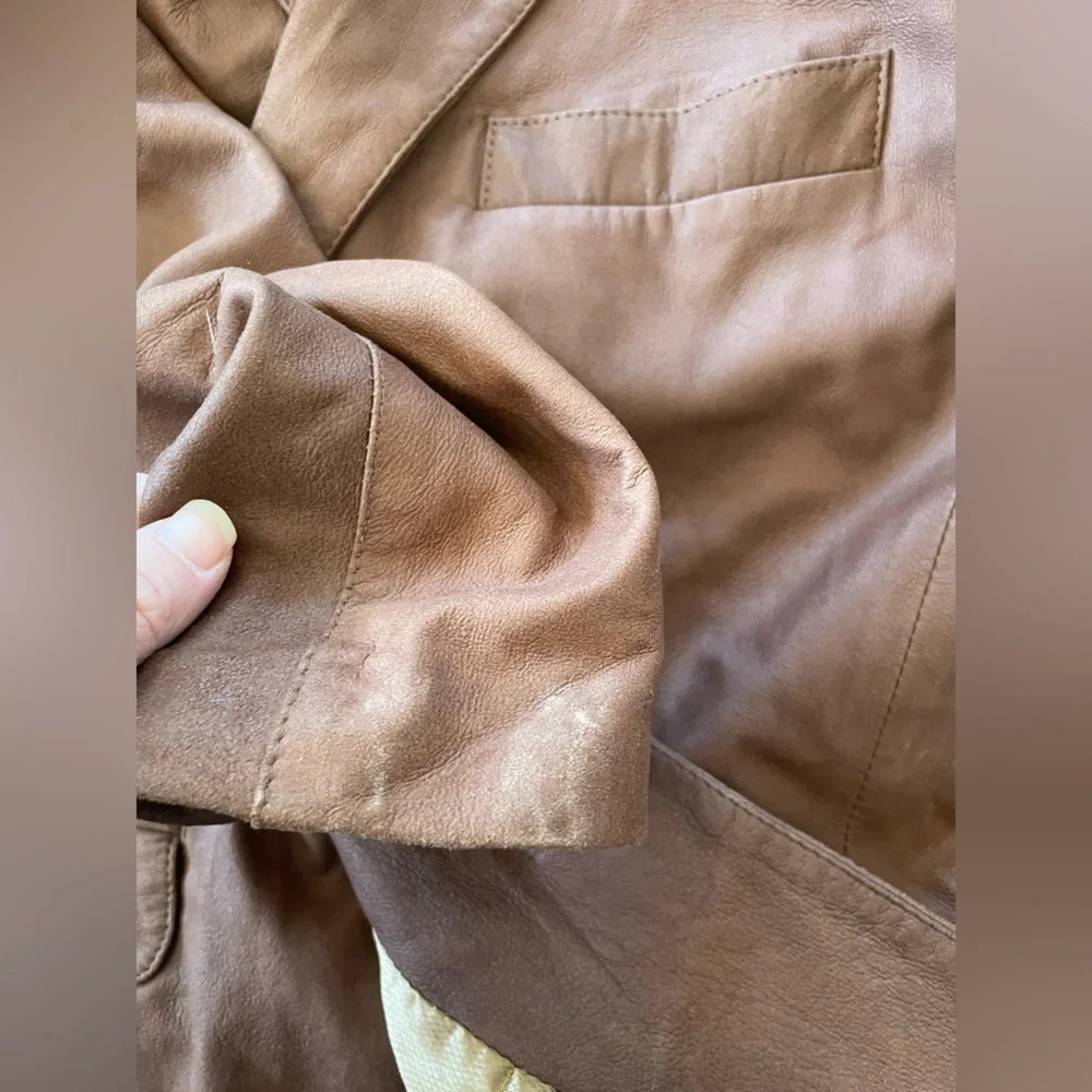 Remy Leather Brown Men's Leather Sport Coat Blazer